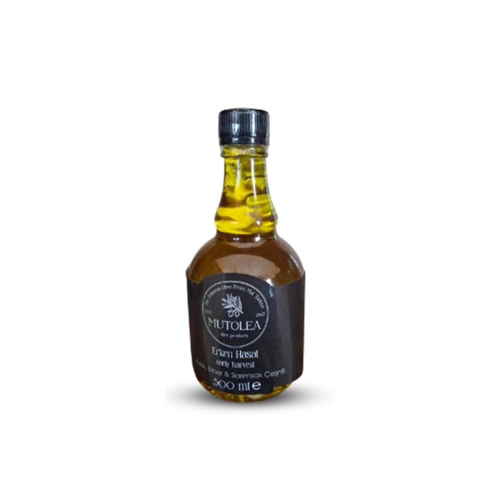 Doğal Kekik Biber ve Sarımsak Çeşnili Erken Hasat Zeytinyağı - 500ml